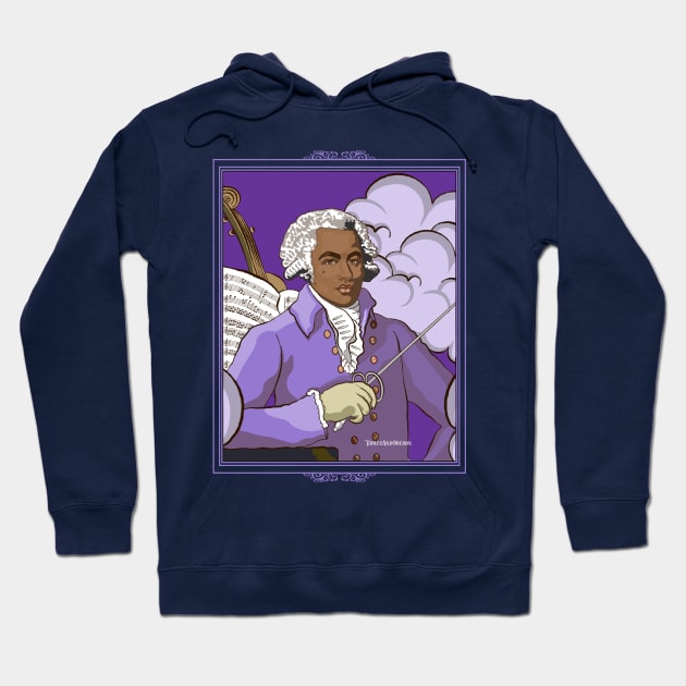 Portrait of Joseph Bologne violet Hoodie by VioletAndOberon